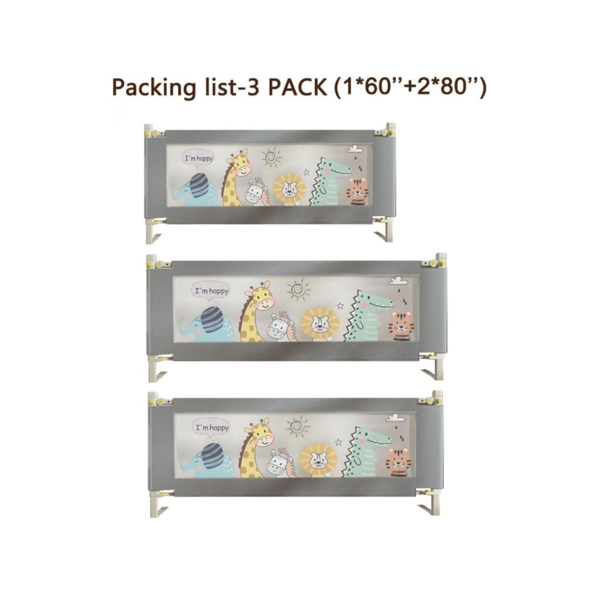 Baby Guard Bed Rails - Eaq Adjustable Height Seamless Design