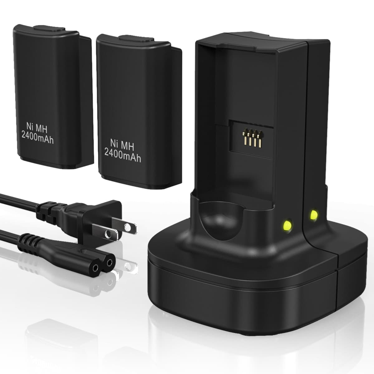 KEKUCULL Rechargeable Battery for Xbox 360 Controller, Charger Dual Charging Station Dock with 2 Pack Rechargeable Battery Compatible with Xbox 360