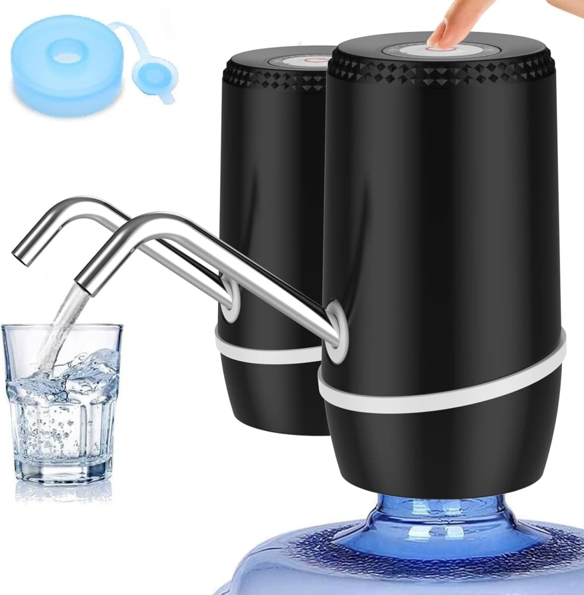 Myvision Water Dispenser for 5 Gallon Bottle,Portable USB Charging Electric Water Pump, Drinking Water Jug Pump for Home, Kitchen, Living Room, Office,Camping,Universal for 3-5 Gallon (Black)