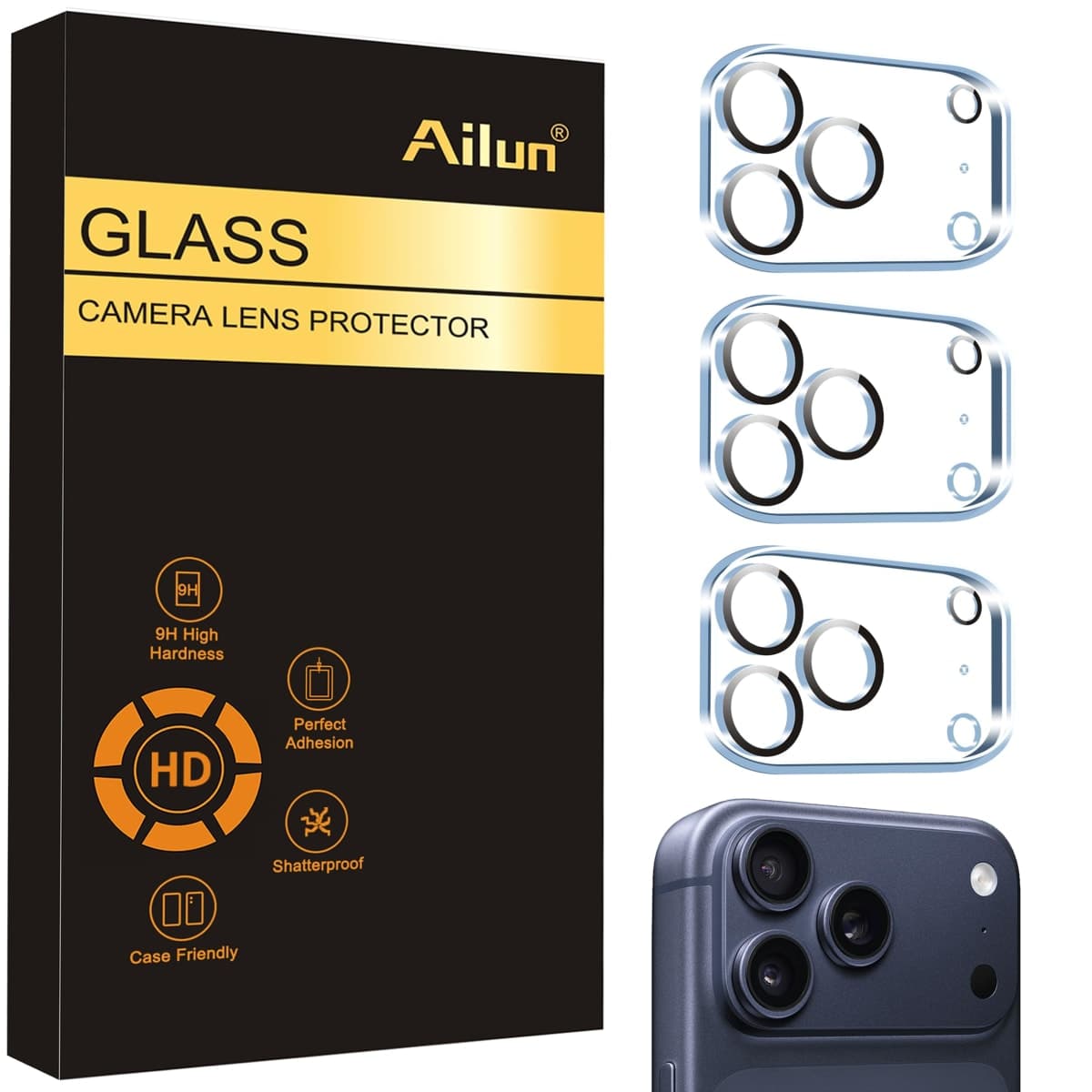 Ailun 3 Pack Camera Lens Protector for iPhone 2025 [6.9 inch],Tempered Glass,9H Hardness,Ultra HD,Anti-Scratch,Case Friendly,Does not Affect Night Shots