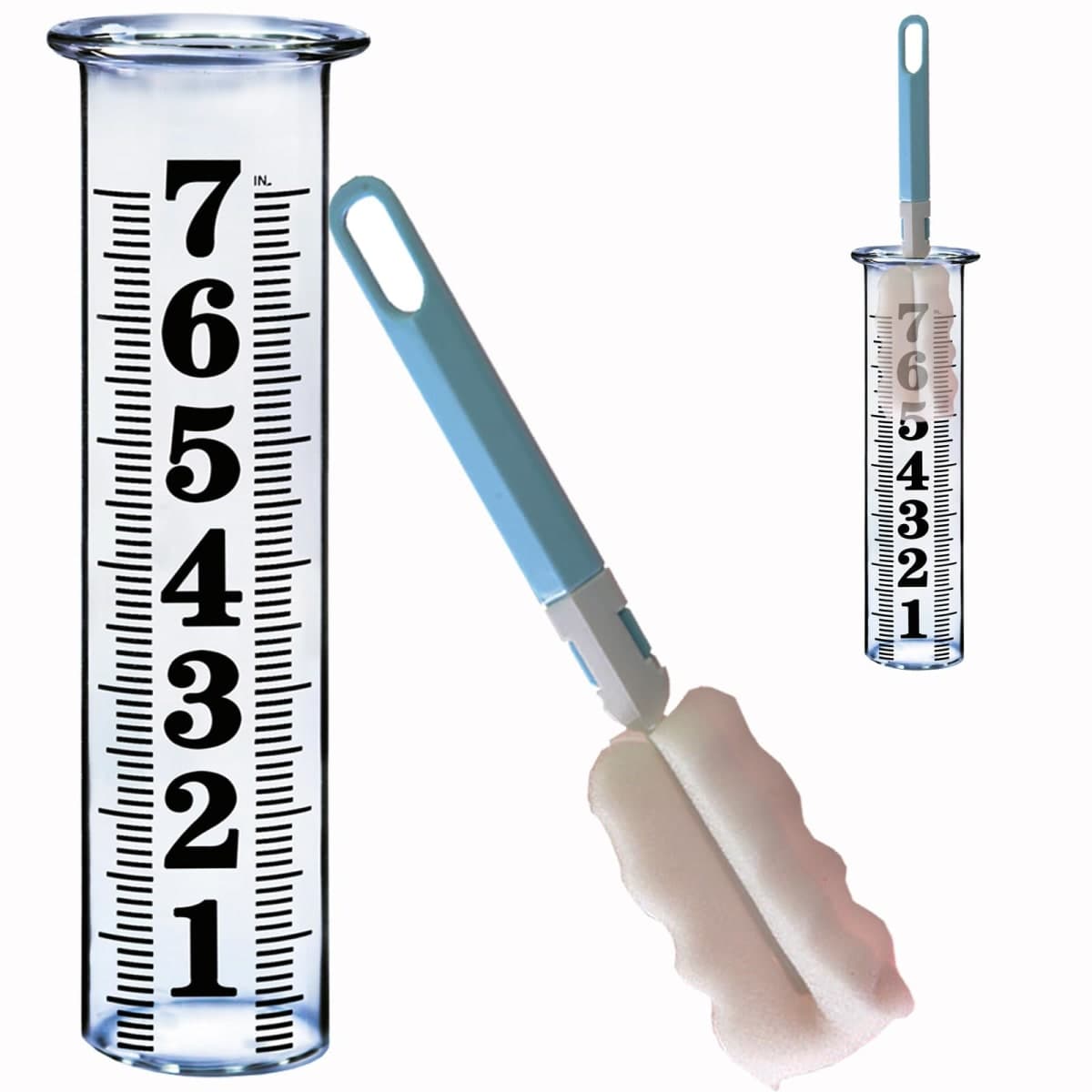 7 Inch Plastic Rain Gauge Replacement Tube, Upgrade Freeze Proof Outdoor Plastic Rain Gauges Replacement Tube for Garden Yard Home, Crack Resistance Tube Best pcs Tubes with 1 Clean Brush