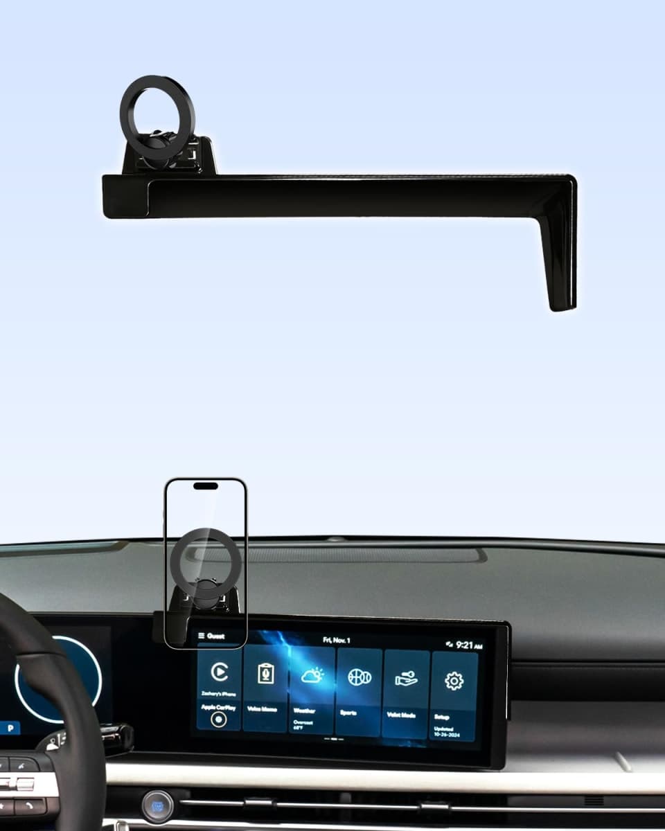 PZK Car Phone Holder for Hyundai Tucson/Tuscon Hybrid 2025 2026 Accessories 12.3-Inch Screen Fixed Clip, Compatible with MagSafe Strong Magnetic Car Phone Mount, 360° Rotation Automobile Cradles