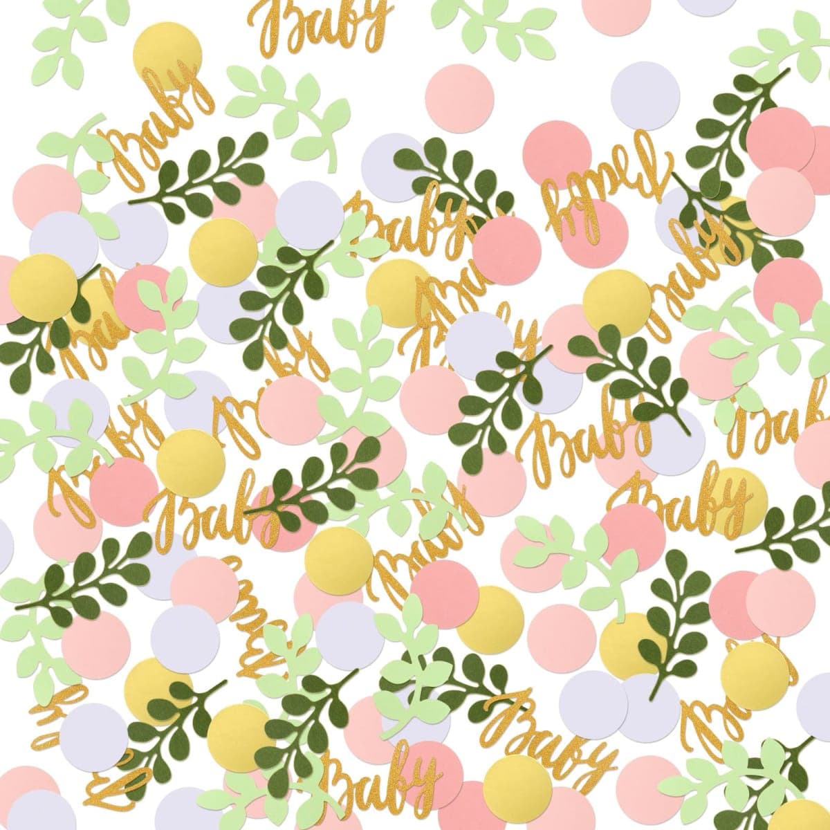 Minatee 400 Pcs Baby Shower Confetti Decorations Table Confetti Dots Gender Reveal Wedding Decor(Fresh Color,Orange Style)