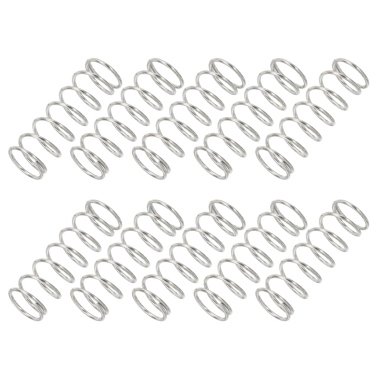 PATIKIL Compression Spring, 1mm Wire Dia x 12mm OD x 35mm L, 10 Pcs 304 Stainless Steel Mechanical Extension Small Springs Pen Springs Assortment Kit for Shop and Home Repairs