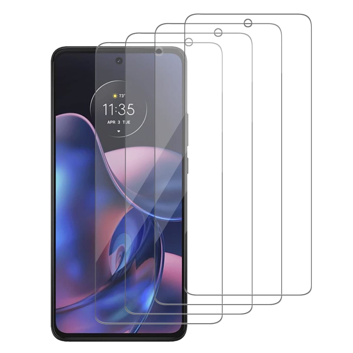 iCsapr 4 Pack Glass Screen Protector Compatible for Motorola Edge 2022 / XT2205 [9H Hardness]-HD Screen Tempered Glass, Scratch Resistant,Easy Install [Case Friendly]