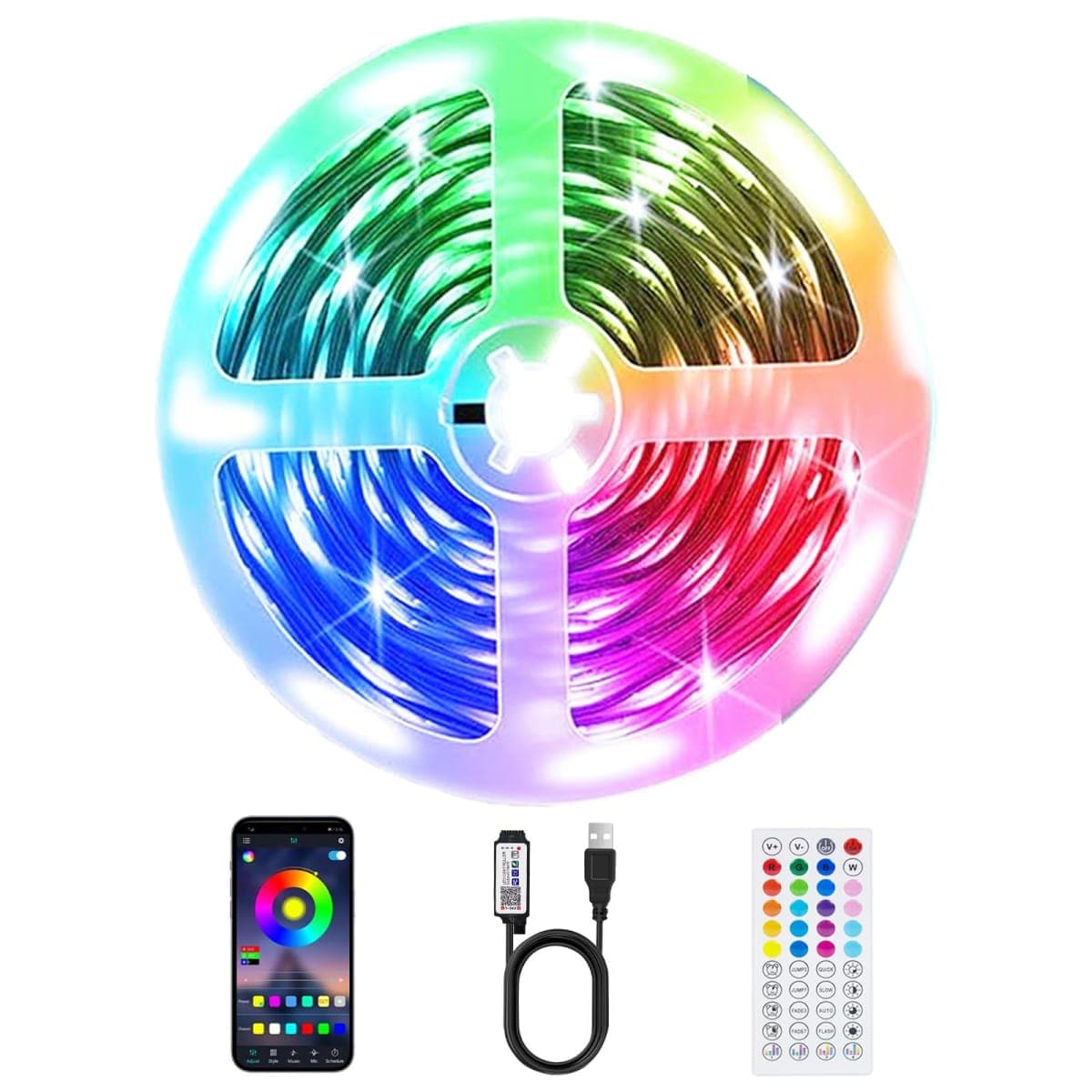 PSTAR LED Lights for TV,3.28ft Music Sync RGB Backlight with Remote & App Control, USB Powered for 24-32Inch TVs, Gaming Monitors, PC, Bedroom