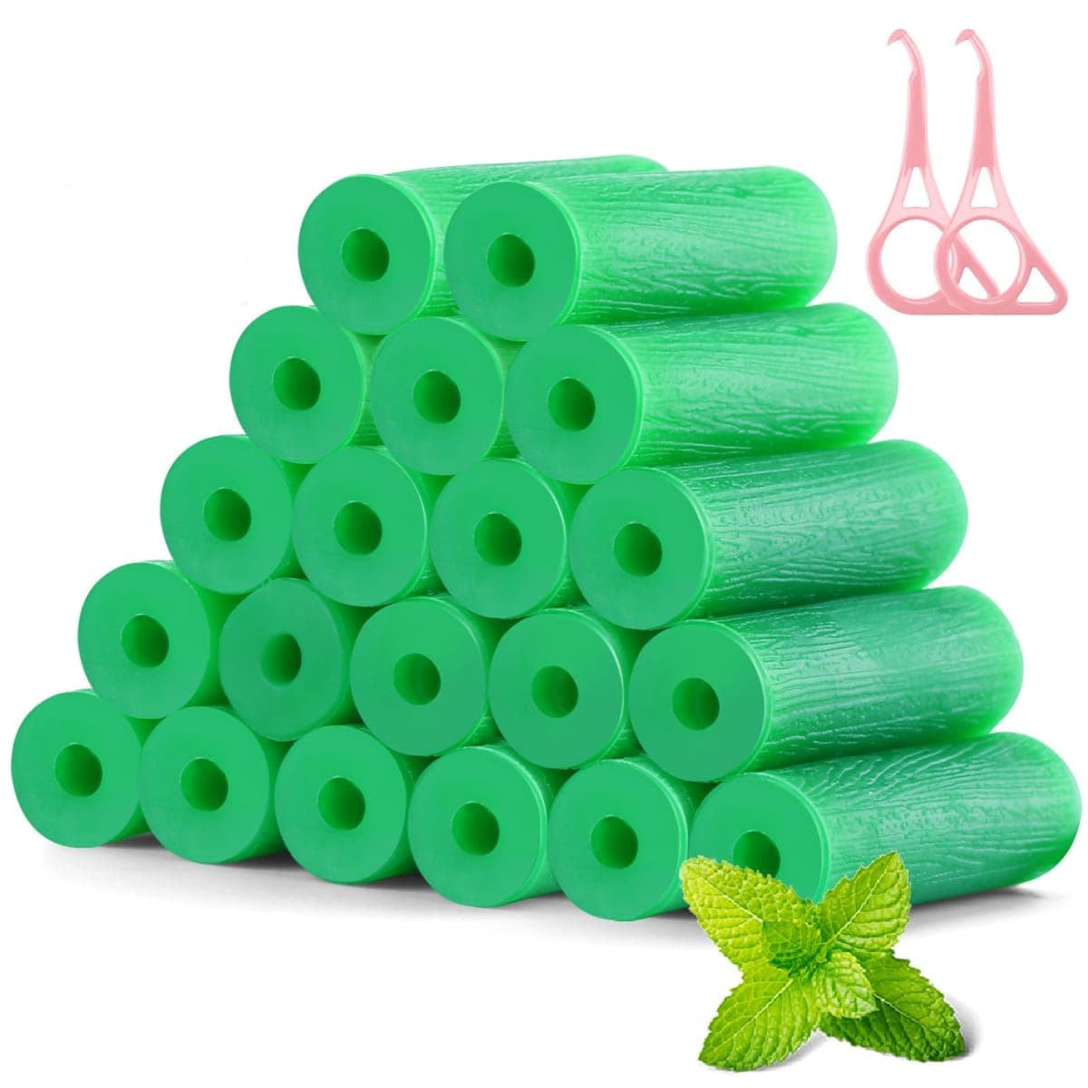 Aligner Chewies for Invisalign Aligners- 20 Chewies and 2 Removal Tools (Medical-grade Silicone, Mint Scented)