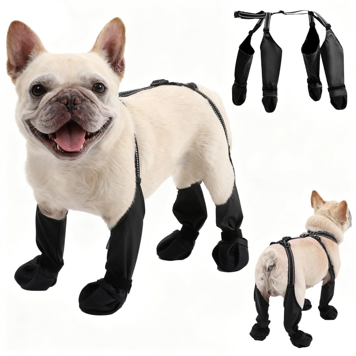 BECEMURU Dog Rain Boots for Small Dogs, Dog Shoes for Hot Pavement, Waterproof Anti-Slip Paw Protector with Adjustable Strap, Keep Paws Clean & Dry During Summer Rain, Perfect for Outdoor Walking(S)