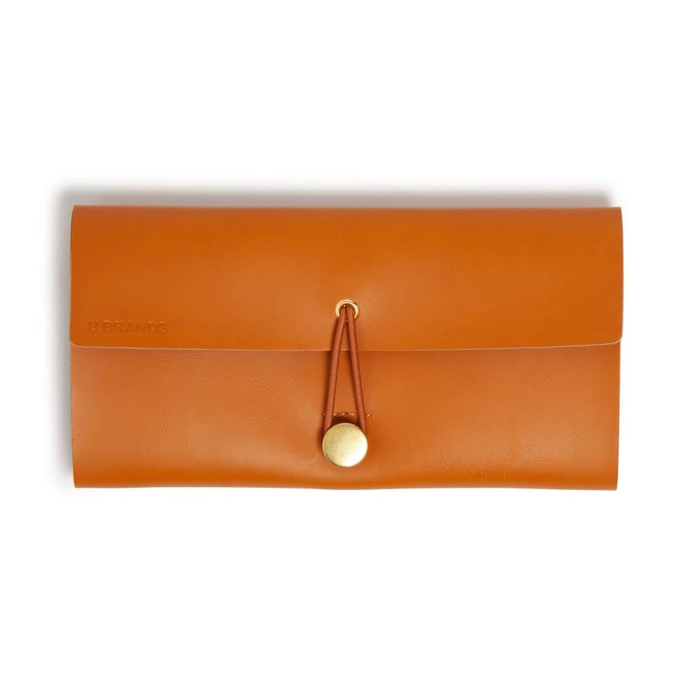 U Brands 13.5"x5" Cord Wallet Acorn: Faux Leather Dust-Resistant Electronics Case with Interior Pocket