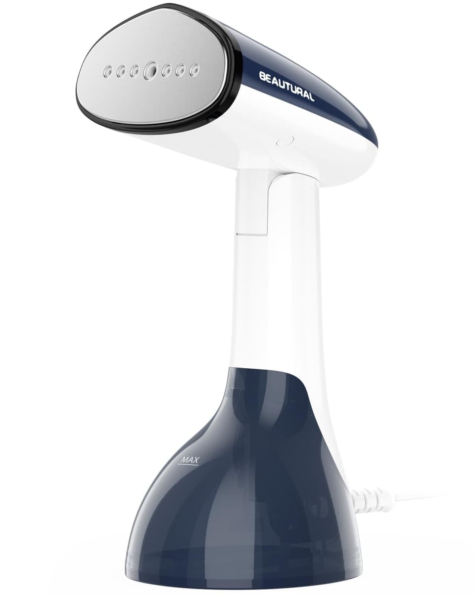 BEAUTURAL Steamer for Clothes, Portable Handheld Garment Fabric Wrinkles Remover, Aluminum Heating Plate, 35-Second Fast Heat-up, Large Detachable Water Tank (Only for 120V)