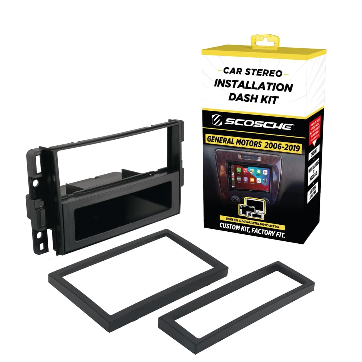 Scosche GM1598B ISO DIN with Pocket or Double Din Installation Kit for 2006-Up Chevy Impala/Tahoe