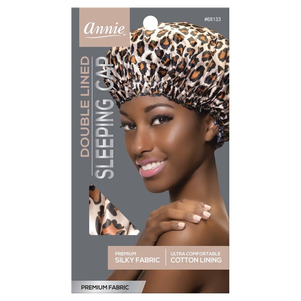 Annie International Deluxe Sleeping Cap - Leopard: All Hair Types, Nylon, Hair Bonnets and Caps