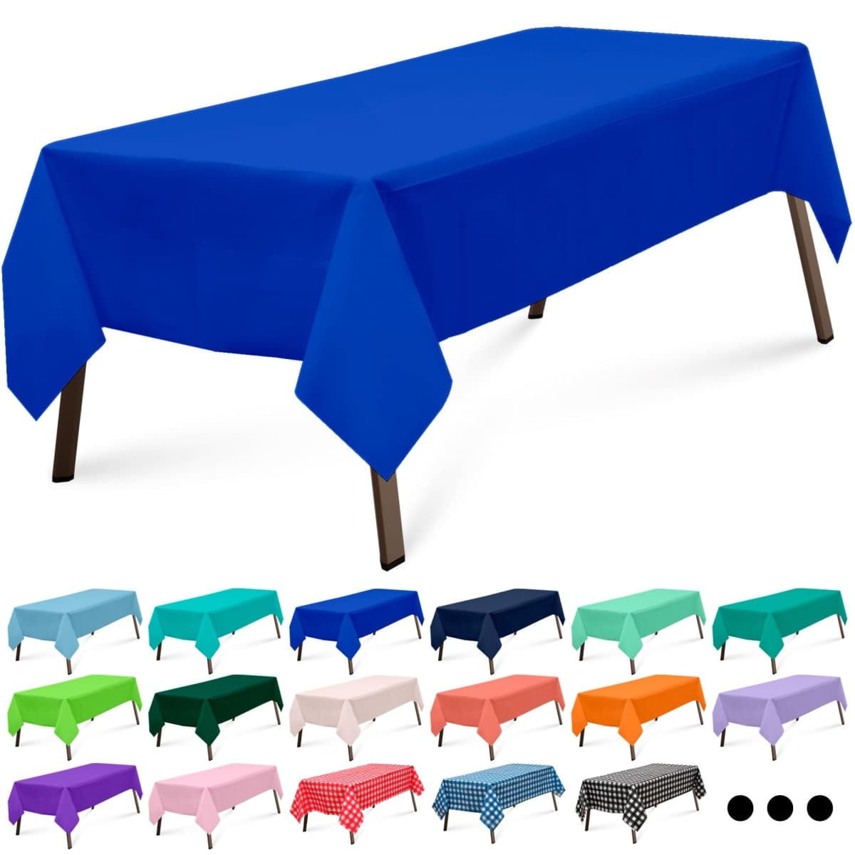 Flexincred Royal Blue 3 Pack Rectangle Plastic Tablecloth 54 x 108 Inches Premium Nautical Blue Decorative Table Cover for Baby Shower, Birthday, Wedding, Indoor and Outdoor use