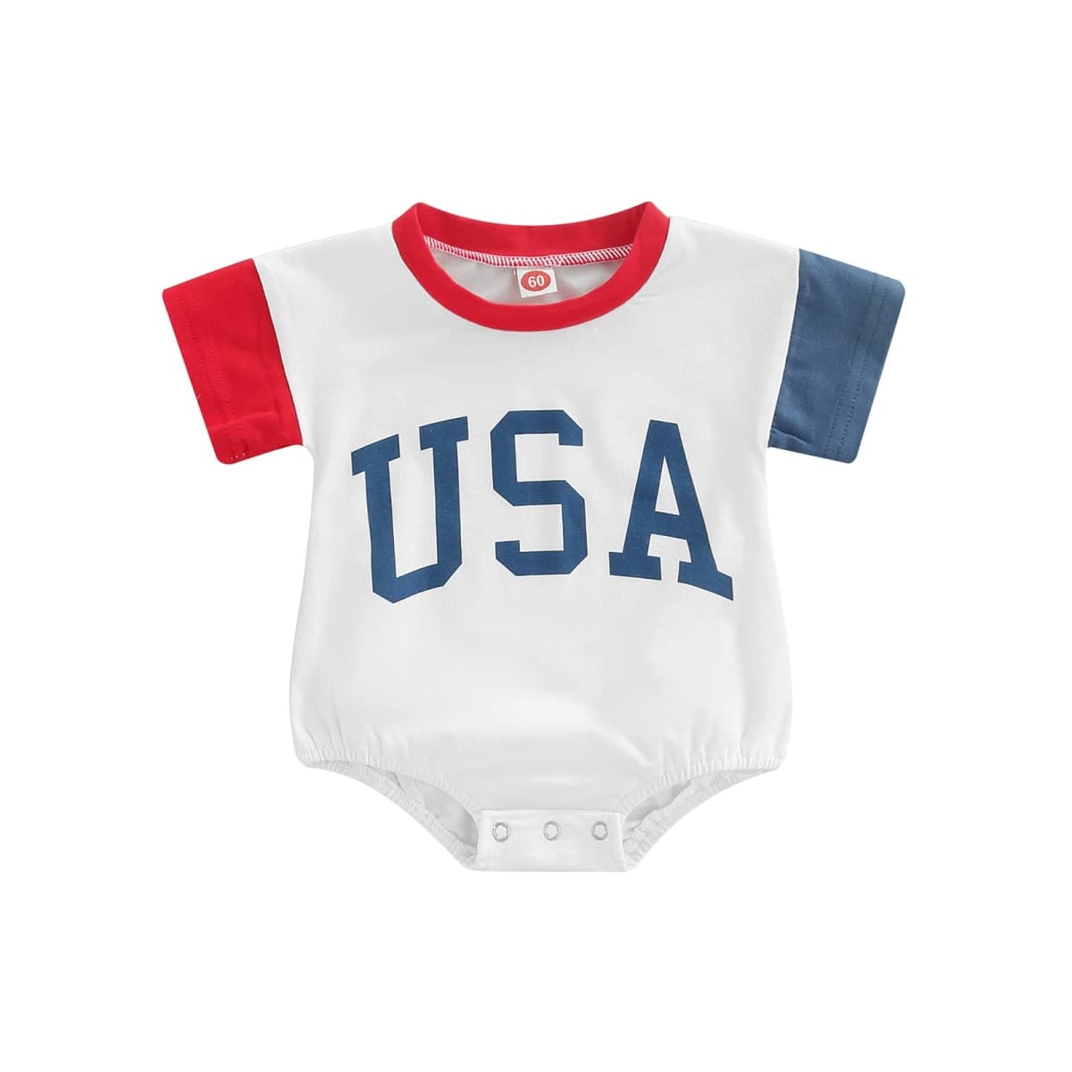 Baby 4th of July Outfit Boy Girl Infant Toddler Vintage USA T Shirts Oversized Romper Onesie Retro Clothes, Usa Romper, 9-12 Months