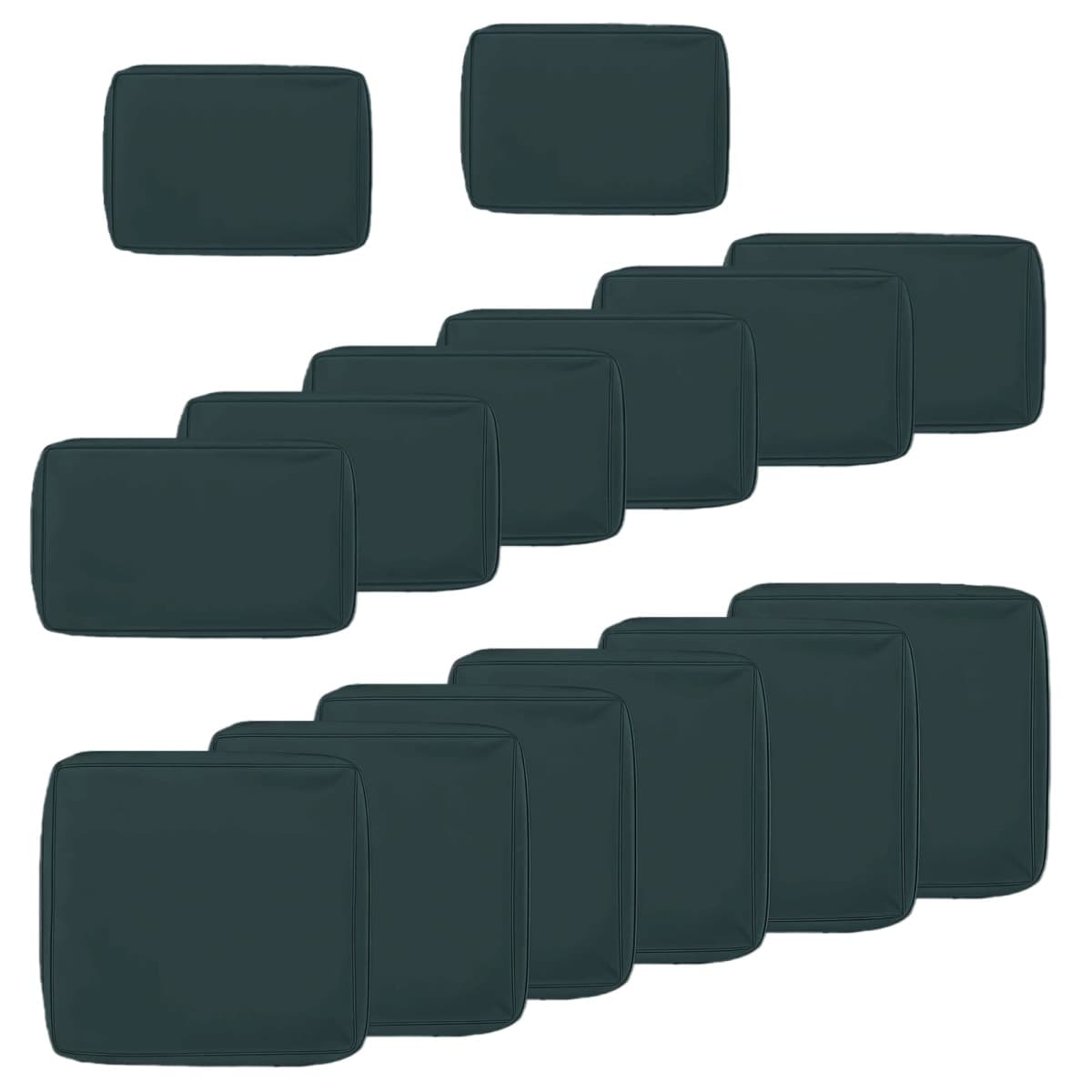 Renaxara 14 Pcs Outdoor Cushion Slipcovers, Patio Furniture Cushion Cover Raplacement, Water-Resistant Patio Furniture Cushion Covers with Zipper (Grey, 24.8Lx24.8Wx3.14H)