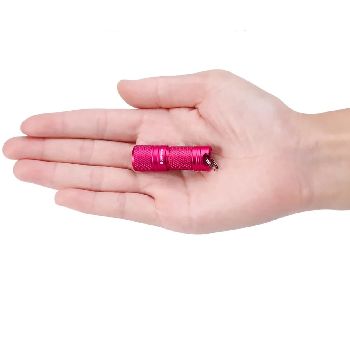 Mini Flashlight Keychain with Micro USB Tiny Flashlight Brightness can Achieve up to 200 lumens for EDC Torch (Red)