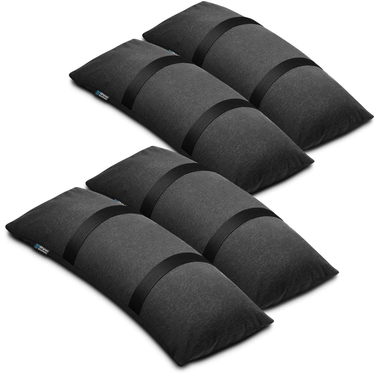 Rhino BaseMate Umbrella Base Weights 4-Pack – Fillable Sand Bags for Umbrella Base & Patio Stand | Durable Weatherproof Sandbag Weights for Outdoor Umbrellas, Arched Design, Holds Up to 49 lbs Each