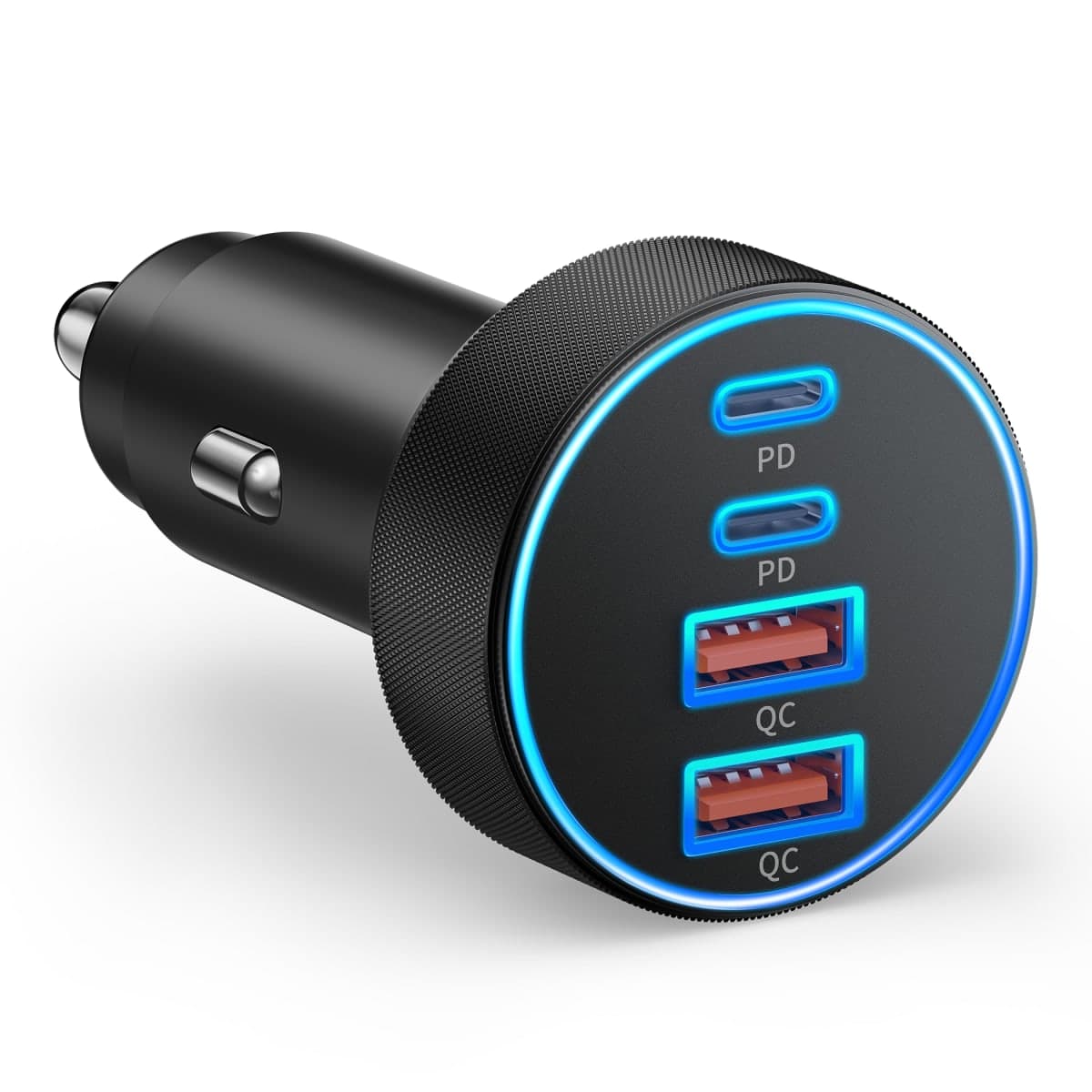 USB C Car Charger, 4-Port 90W Cigarette Lighter USB Charger Adapter, Dual USB-C & USB-A Car Phone Charger Accessories Fast Charging for iPhone 17 16 15 14 13 12 Pro Max, iPad, Galaxy S26 S25, Android