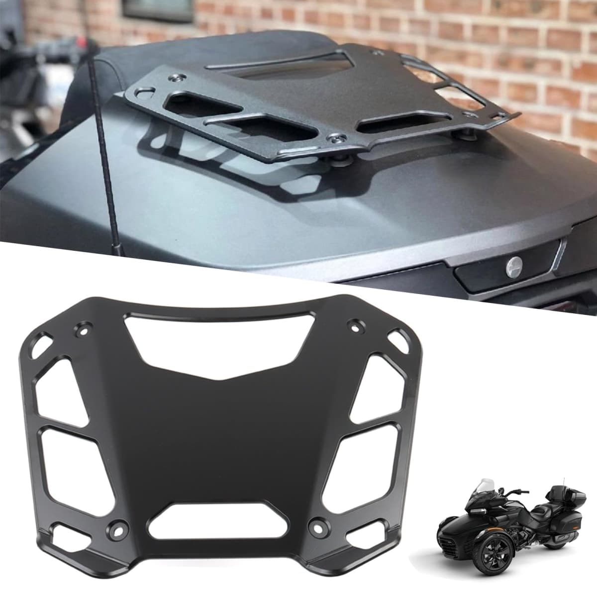 Motorcycle Luggage Rack Top Case Holder Support Bracket Cargo Carrier Shelf Holder Motorbike Accessories Compatible with Can-am Spyder F3 2017-2024 Spyder RT 2020-2024