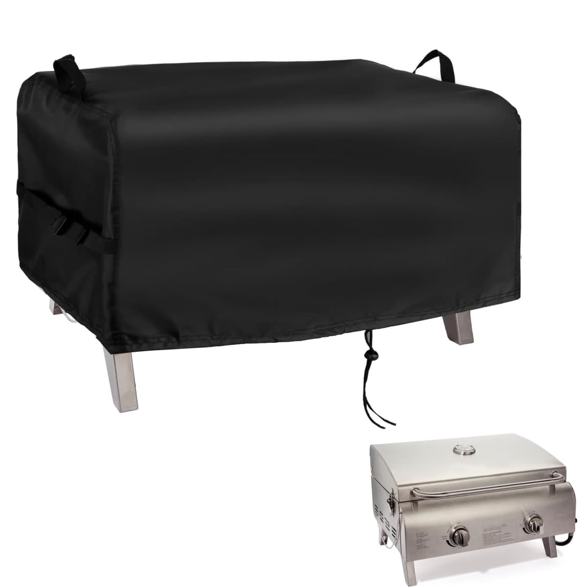Letsteel Grill Cover Fits for Cuisinart Chef's Style Propane Gas ‎CGG-306, 25 inch Portable Gas Grill Cover, 420D Waterproof Table Top Grills Cover - 26" L x 18" W x 16" H