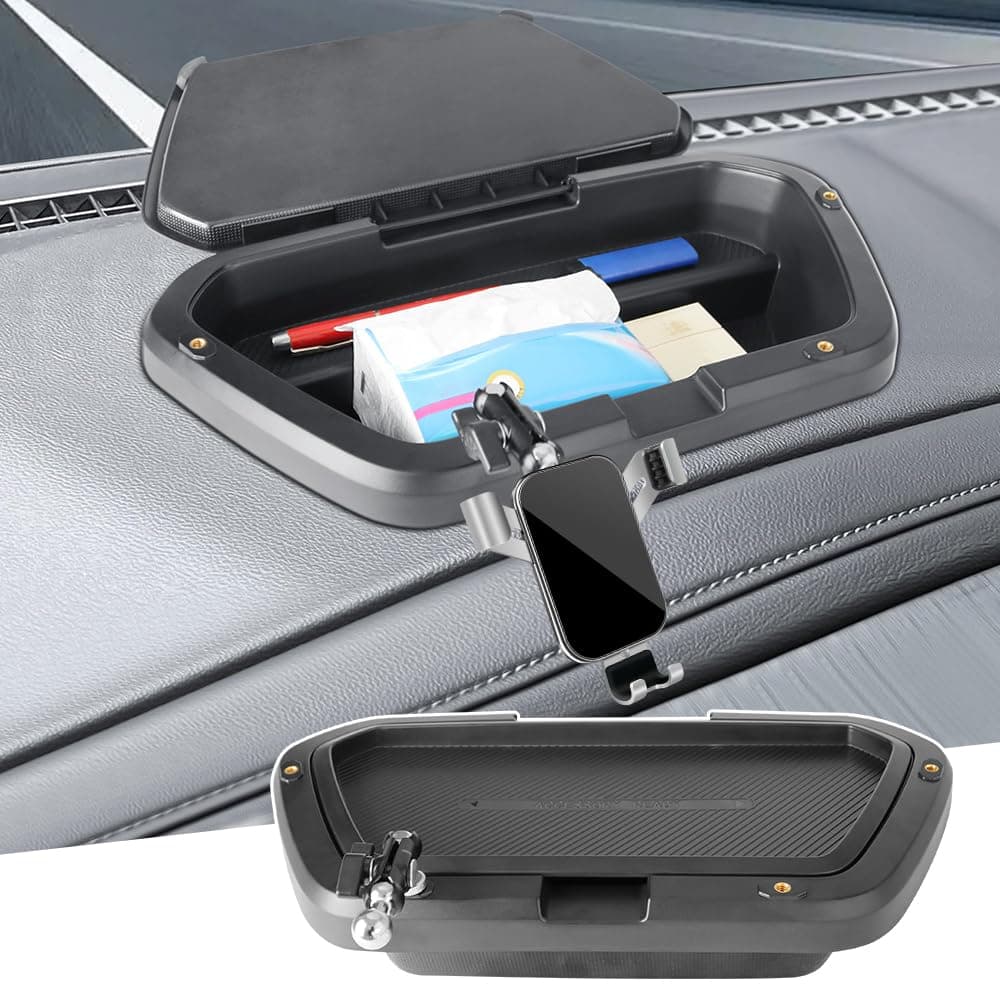 Car Phone Holder Center Console Organizer Tray for 2019-2026 Chevy Chevrolet Silverado/GMC Sierra [8-inch Screen] Auto Interior Accessories Cell Phones Mount Mobile Cellphone Stand Dashboard Storage