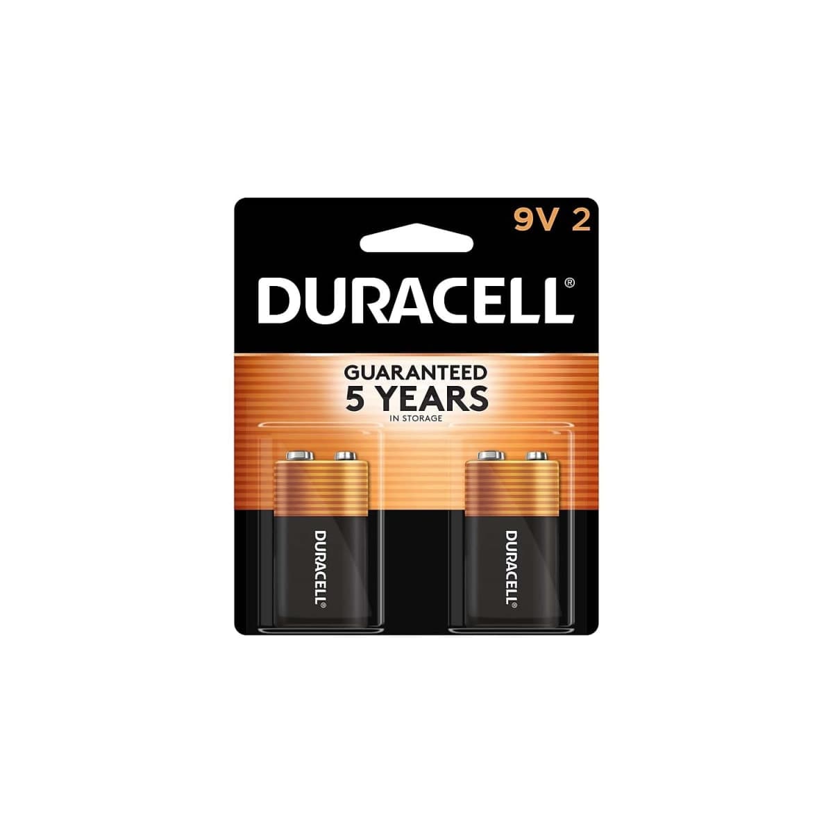 Duracell 9Vx2 Coppertop 9V Alkaline Batteries, 2 Count