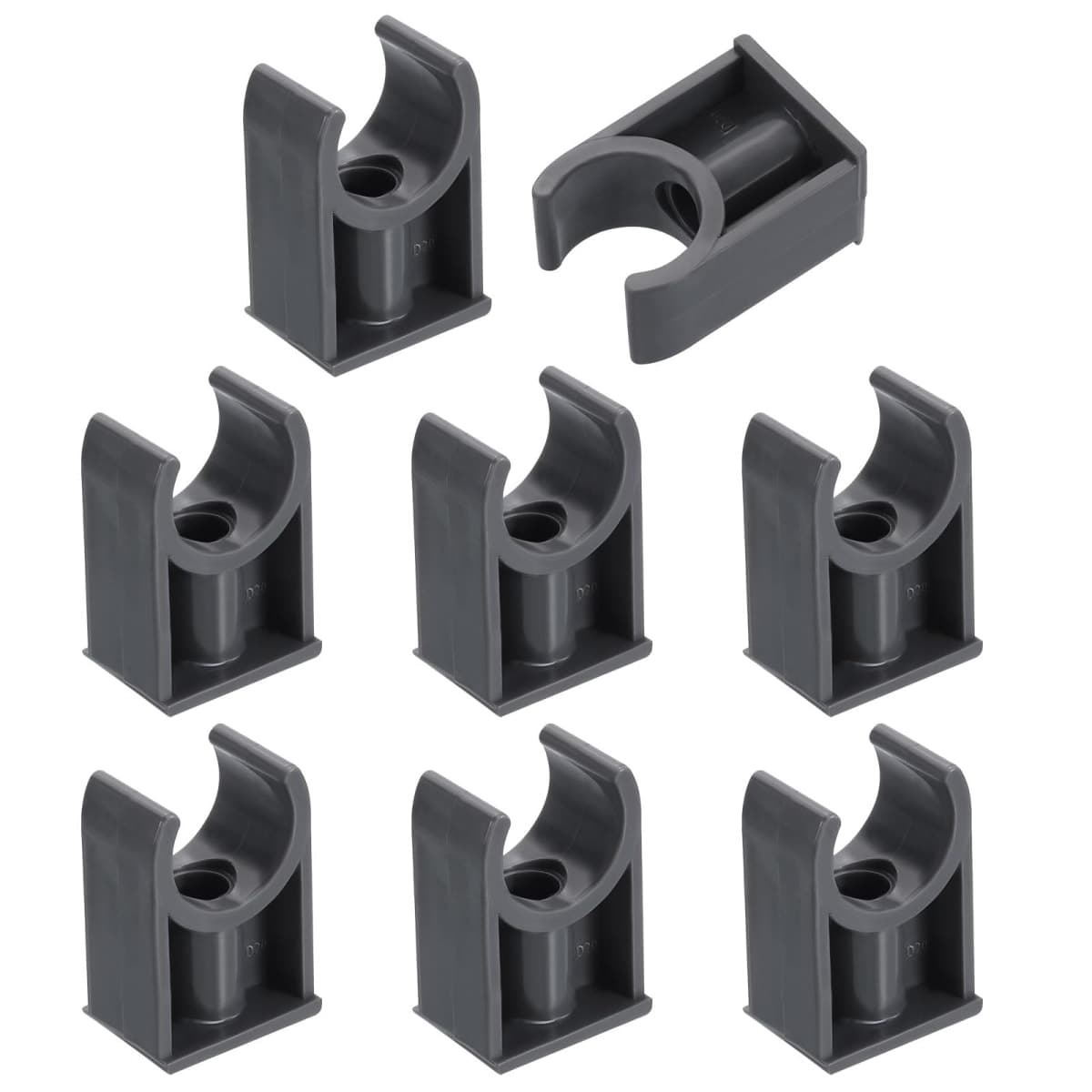 uxcell 8Pcs PVC Water Pipe Clamps Clips, U-Shaped Tubing Hose Buckles, Irrigation Tube Holder for 20mm OD for TV Trays Tube Hose Hanger Support Tubing, Gray