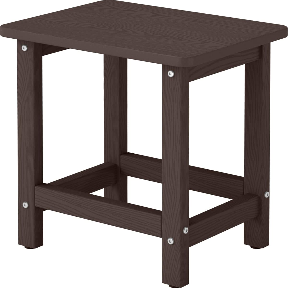 BIVODA Weatherproof Outdoor Side Table, HDPE Small Outdoor Table for Adirondack, 16.6-Inch Patio Square End Tables for Garden, Backyard, Porch, Deck, Balcony, Poolside (Coffee)