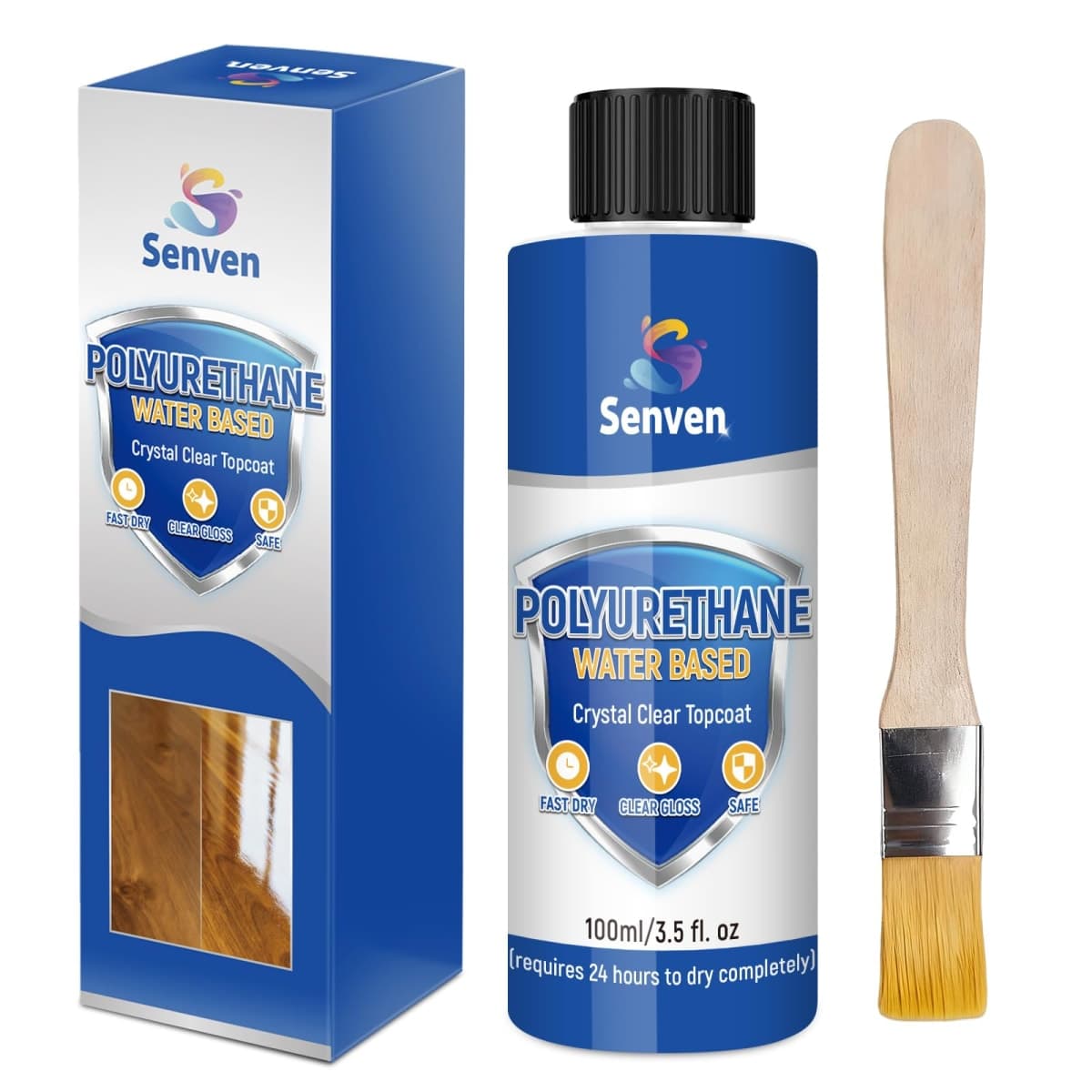 Polyurethane Wood Finish Water Based Polyurethane Clear Gloss Wood Protection Polyurethanes Waterproof Coating, Fast Dry Polyurethanes Sealant Easy Clean Up 100ml