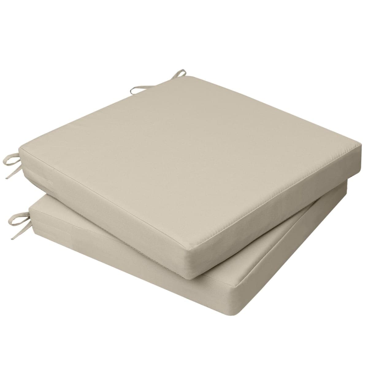 AAAAAcessories Outdoor Seat Cushions for Chairs, Waterproof, Fade-Resistant, 20" x 18" x 3", Patio Furniture Replacement Cushions, Set of 2, Beige