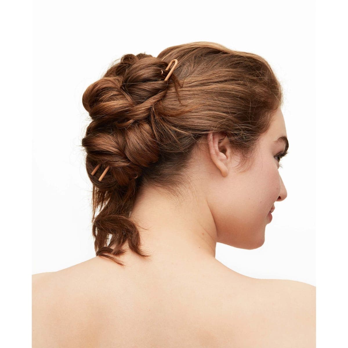 Day Rate Beauty Petite Power Pin 5.5-Inch, U-Shaped French Hair Pin for Buns, Twists and Updos, Nylon-Coated Claw Clip Alternative, Made in USA, Camel