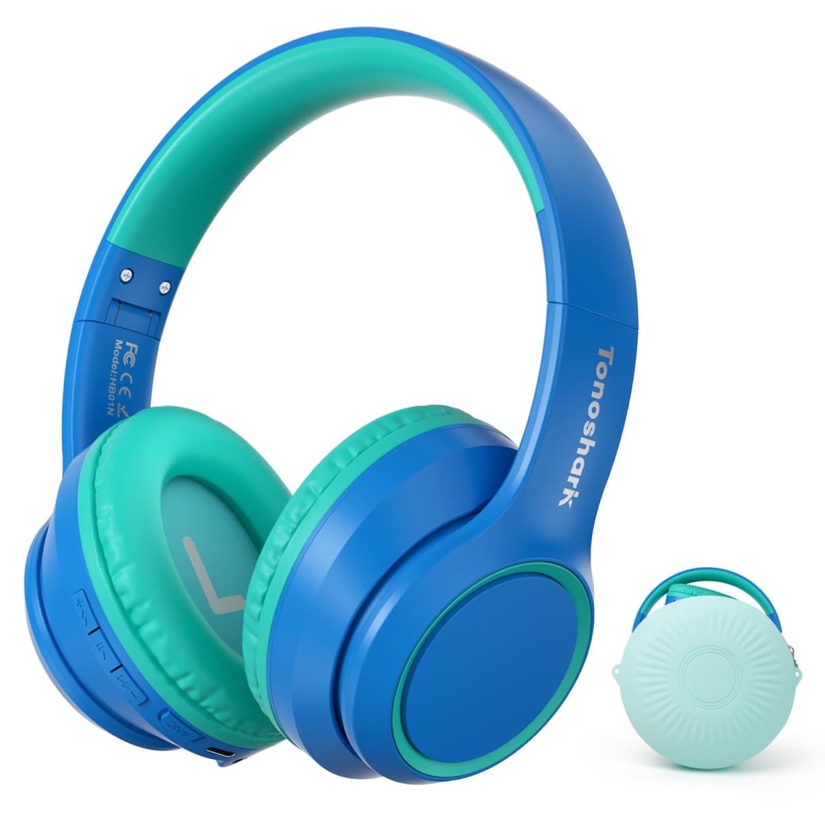 TONOSHARK Kids Wired Headphones with Microphone (Blue)