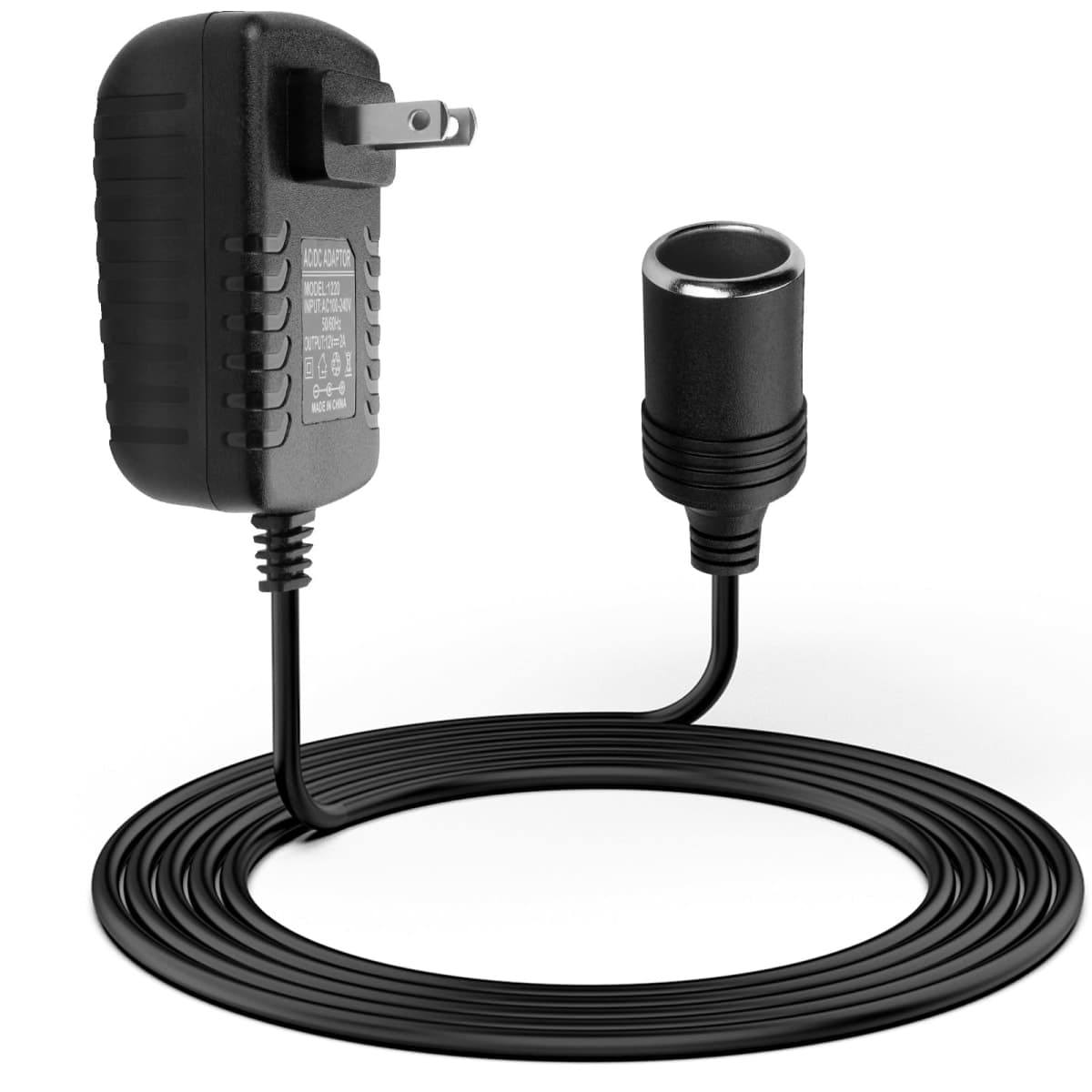 Herfair AC to DC Converter 2A 24W Car Cigarette Lighter Socket Adapter Power Cable 1 Pack