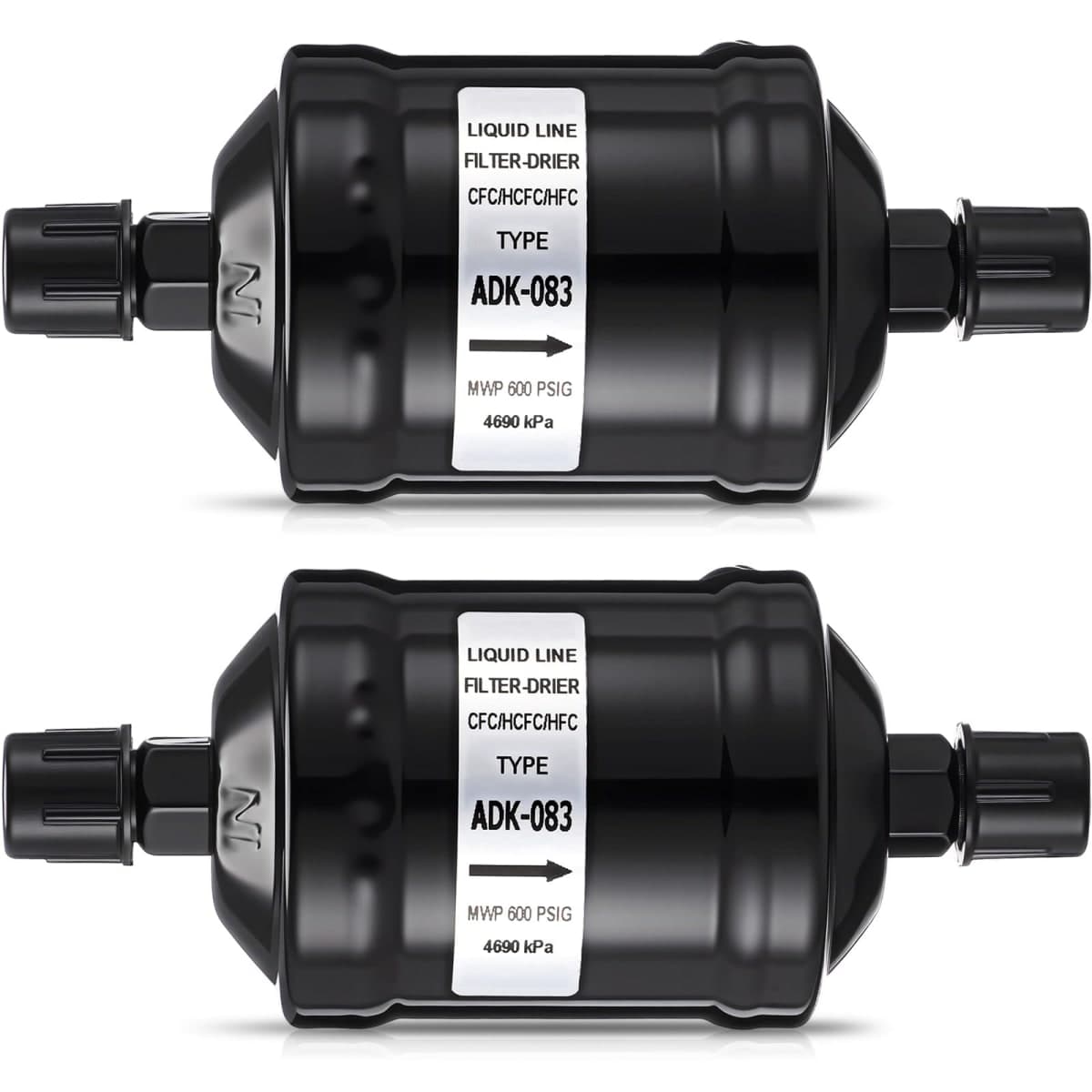 Threlaco 2 Pcs 3/8'' Flow Filter Drier for Heat Pump Refrigerant Filter Drier SHDK-083 3/8 in Liquid Line AC HVAC Refrigeration Connection Universal Unidirectional