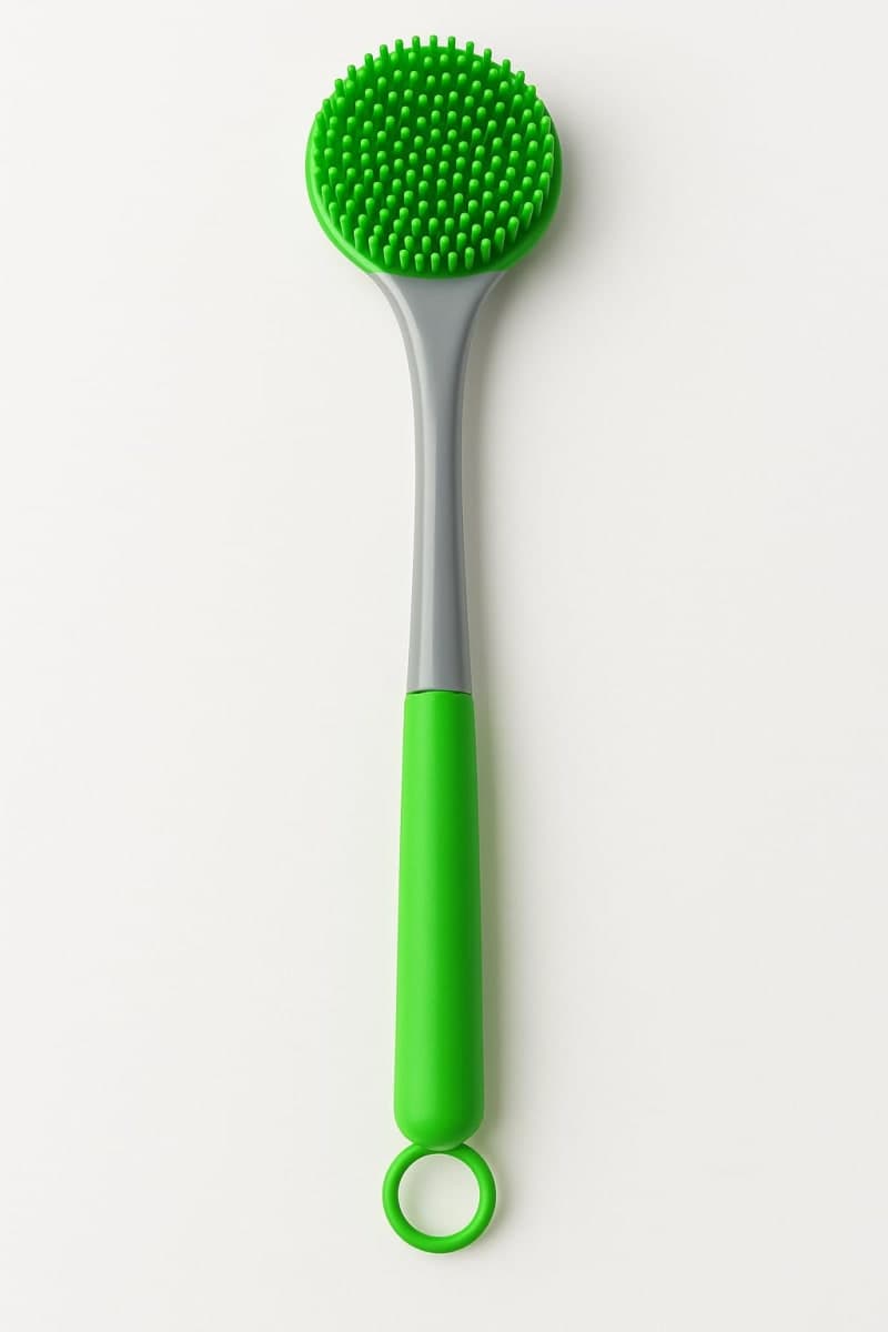 Silicone Dish Brush 12” – Long Handle Kitchen Scrubber