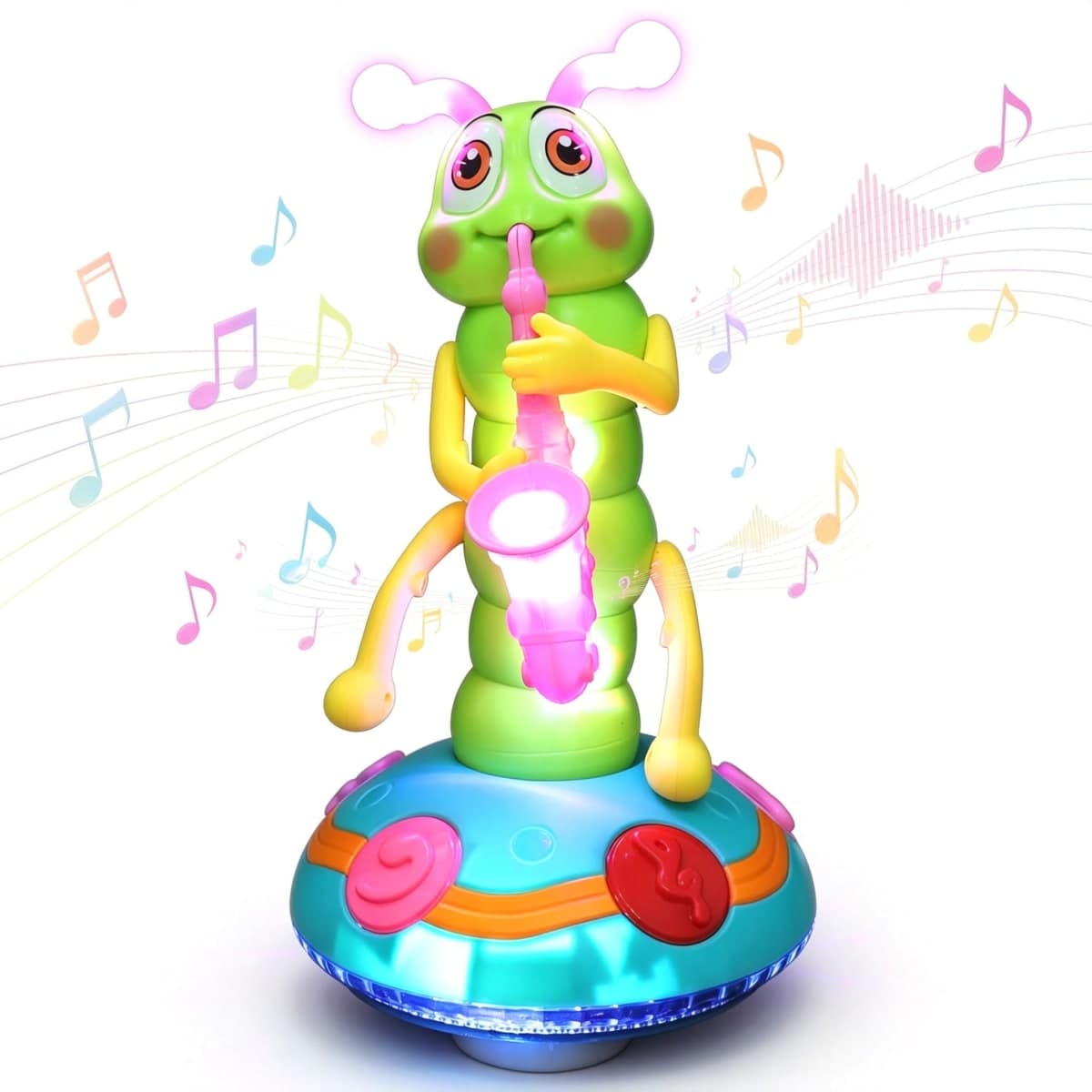 Toddmomy Baby Musical Caterpillar Toy Electric Crawling Toy for Infant Plastic Early Learning Plaything Easy to Hold Smooth Surface Assorted Color 9.44 X 5.51 X 5.51 in 1 Pack(Ramdom Color)