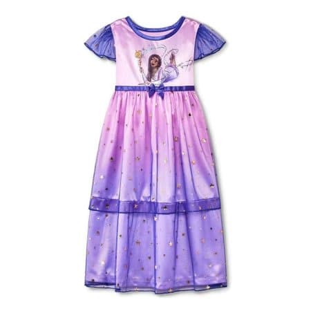 Disney Wish Asha and Magic Star Toddler Girl s Fancy Satiny Tulle Nightgown Gown (Size 3T)