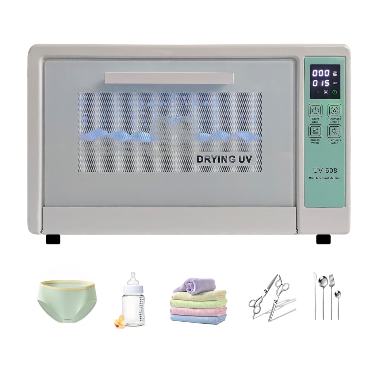 Sterilizer Tools, 10L Drying and 3-in-1 Disinfection Tools 150W Sterilizer with Timer Disinfection Cabinet Suitable for Mother-Child Products, Towels, Hair Salons, Nail Studios