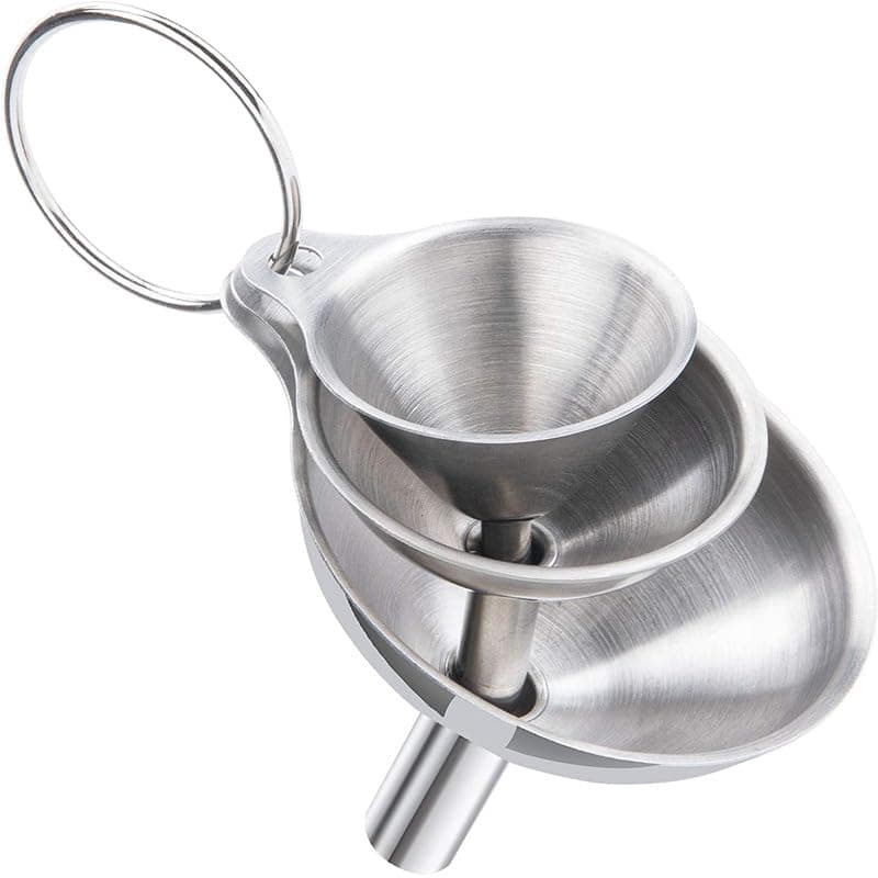 3PCS Kitchen Funnels for Filling Bottles,Stainless Steel Funnels, Kitchen Funnel Set for Essentail Oil, Spices, Flask, Perfume,Dry Ingredients Powde