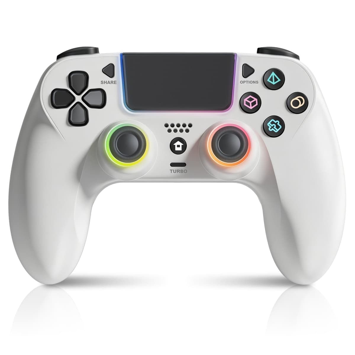GUOC LED Wireless Controller for PS5 with Hall Effect Joystick and Trigger,4 Macron Boutton Extended Grip Controller Compatible with PS5 Pro/Slim, Dual Vibration, Remap/Turbo Function