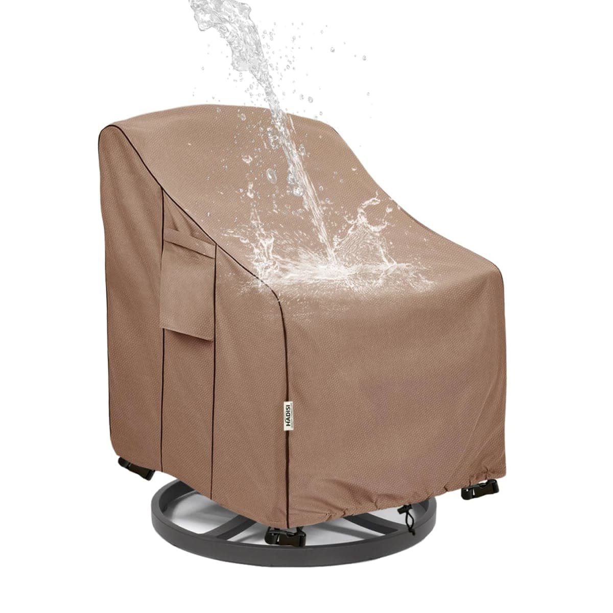 Hadisi Patio Swivel Chair Covers,Patio Chair Covers,All-Weather Heavy Duty and Waterproof Outdoor Lawn Patio Furniture Covers(33"W x35"D x36"H-Brown)