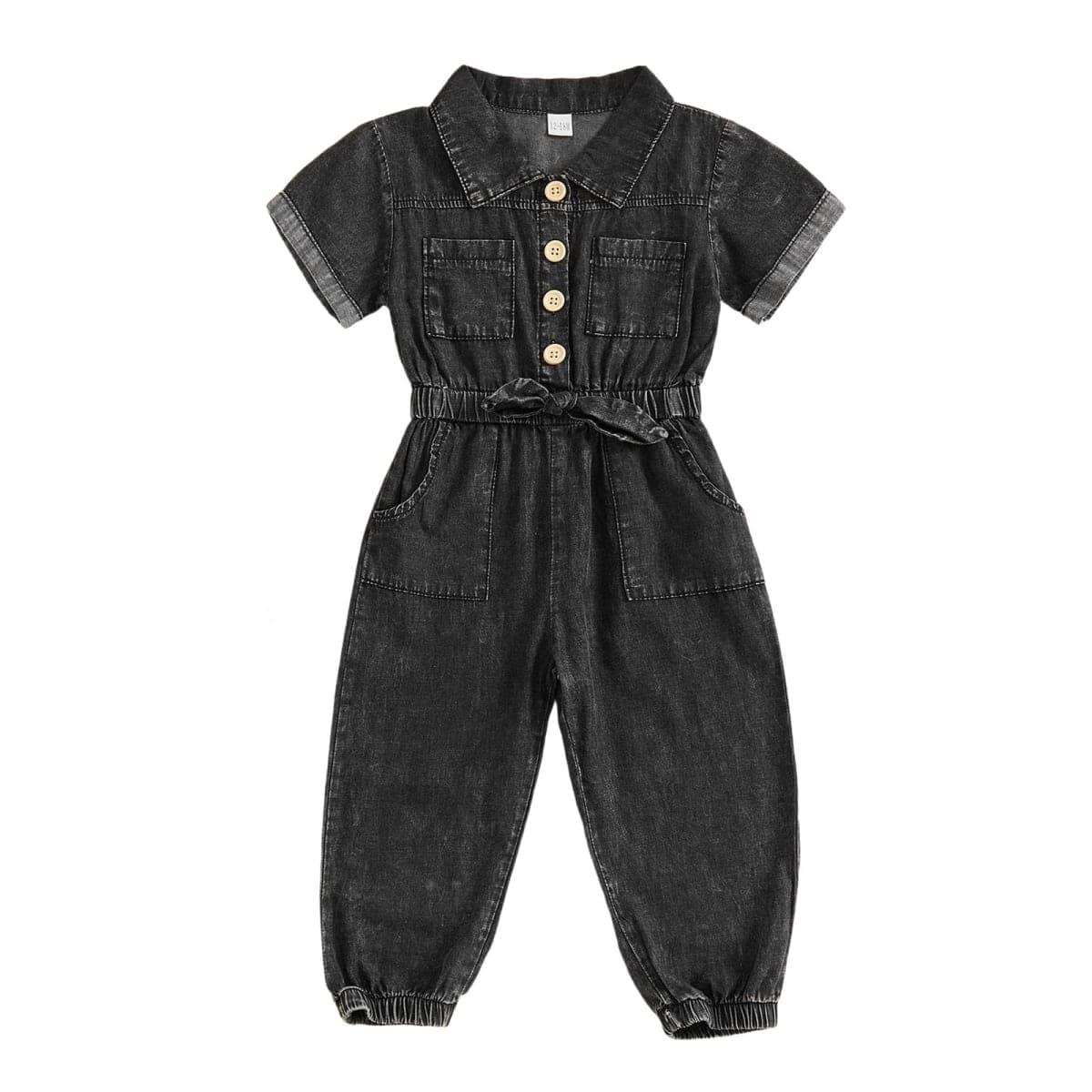 Ledy Champswiin Summer Toddler Girl Jumpsuit Shorts Little Girl Overalls Clothes Baby Jean Romper Jumpsuit One Piece Outfit, Jumpsuit Pant Black, 4-5T