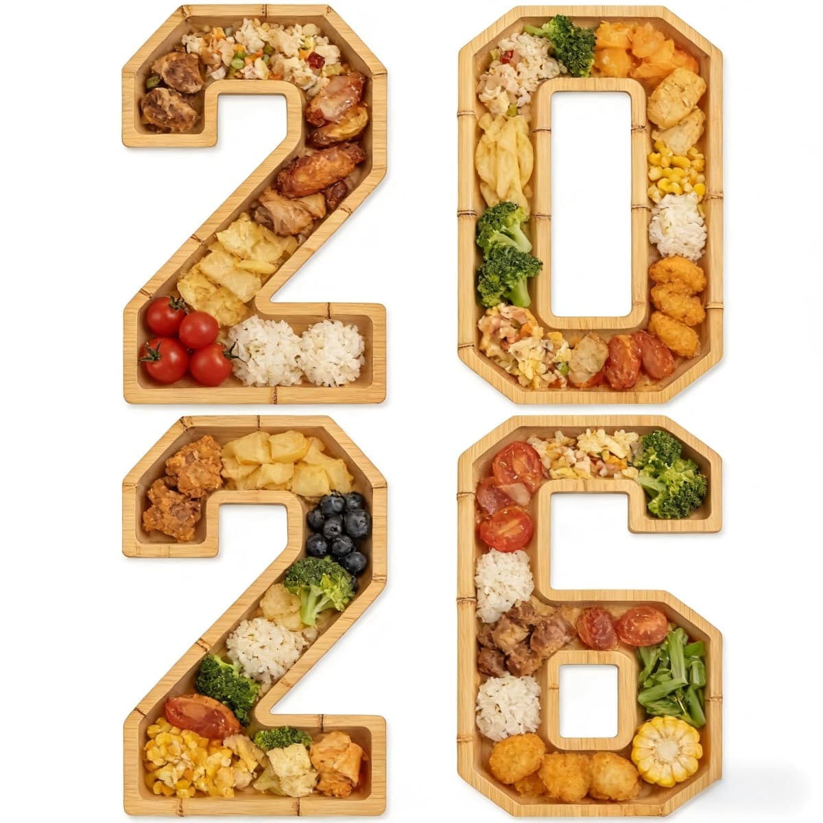 2026 Graduation Party Decorations Numbers Charcuterie Board Box - Bamboo Tray for Graduation Centerpieces - Class of 2026 Table Decoration for College High School