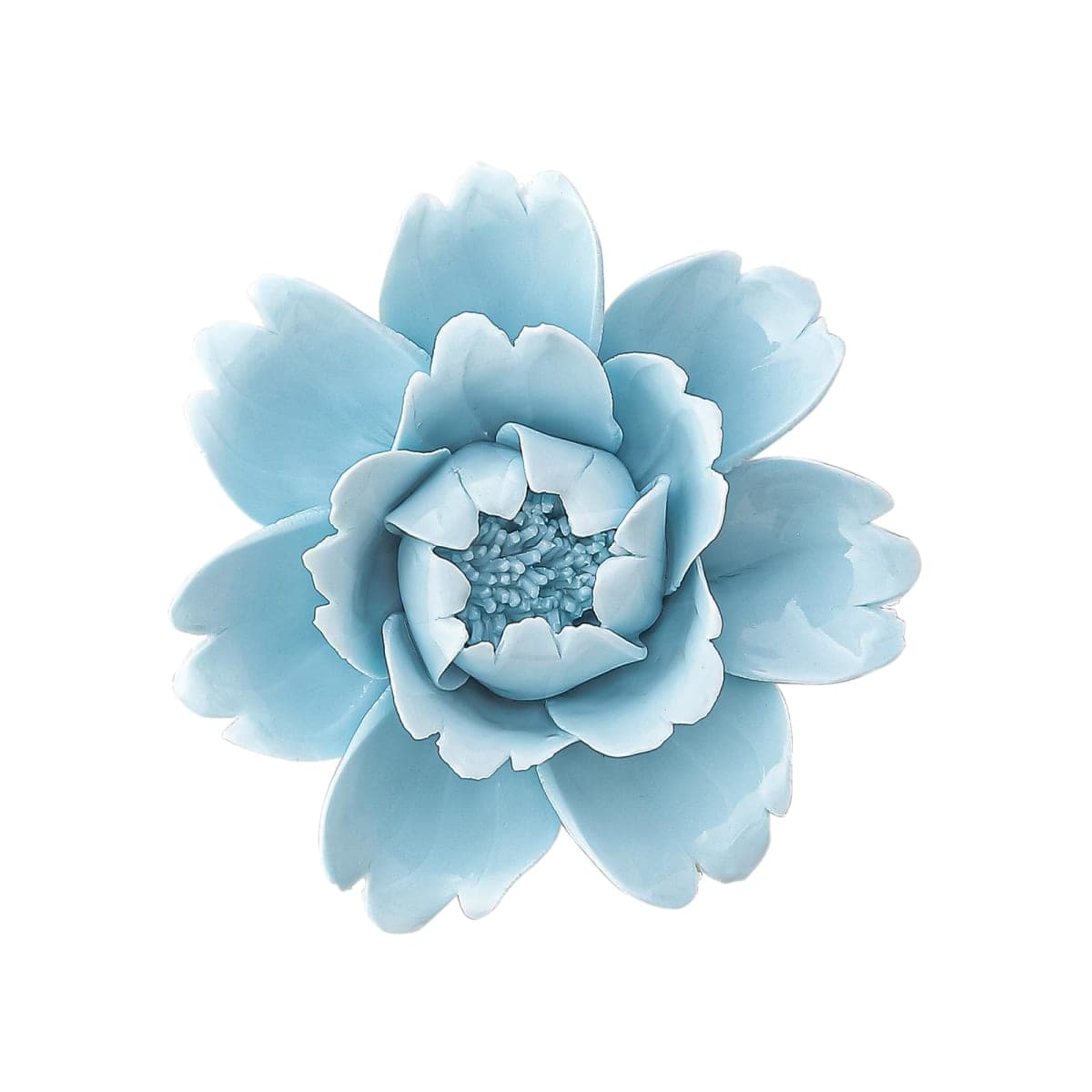 CEUYGT Ceramic Flower Wall Decor 3D Wall Hanging Home Decor Living Room Blue Peony 3.54"