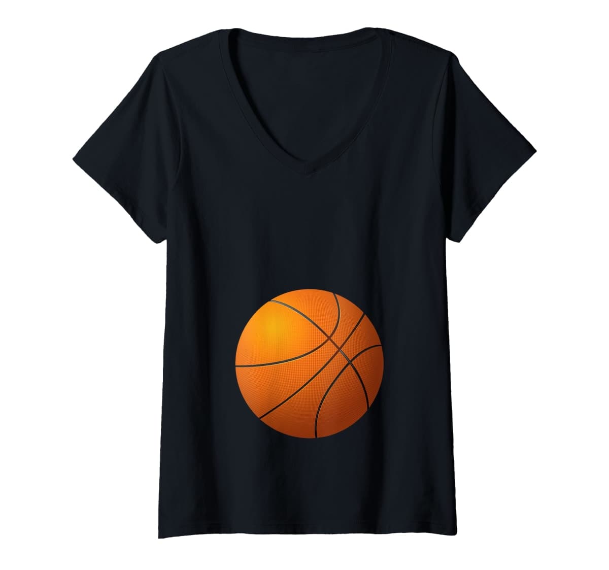 Womens Funny Basketball Player Belly Pregnant Mama V-Neck T-Shirt