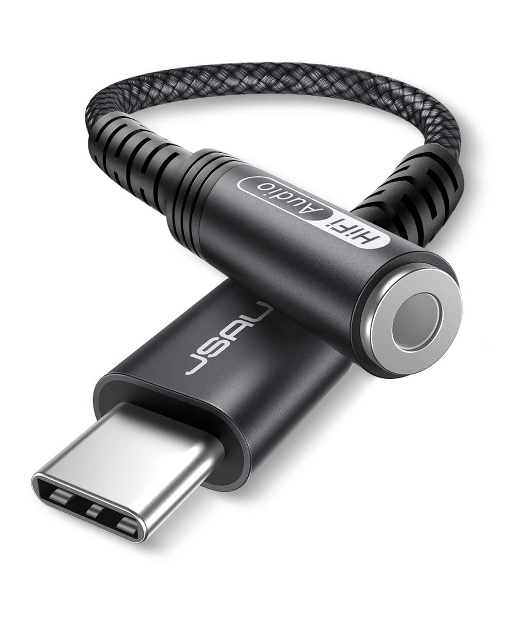 JSUAX USB Type C to 3.5mm Female Headphone Jack Adapter 1-Pack