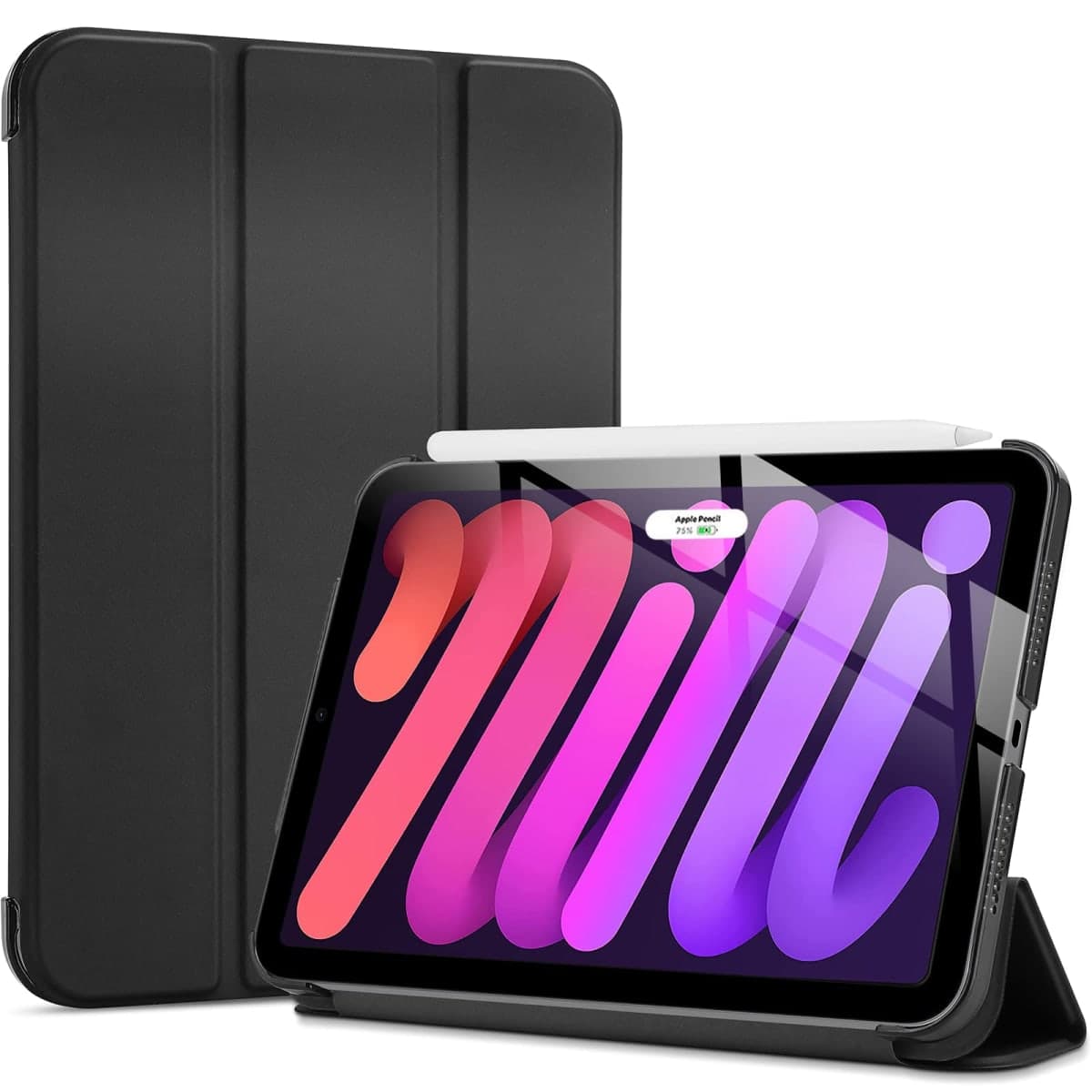 ProCase Smart Case for iPad mini 7 A17 Pro 2024/ Mini 6 2021 8.3" -Black