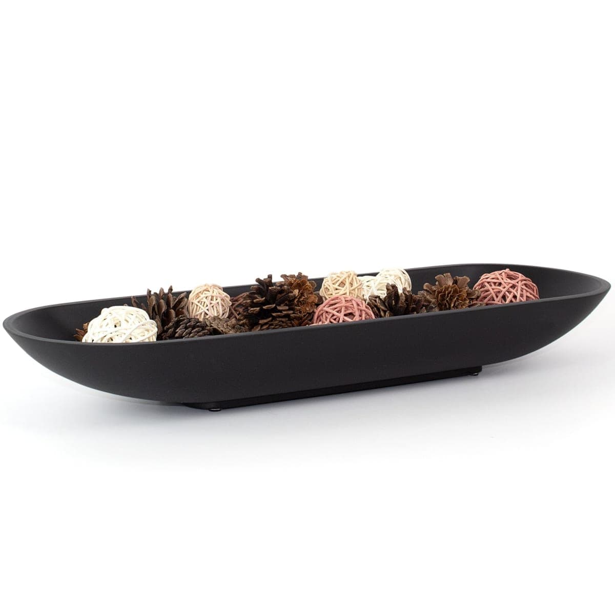 Long Decorative Bowl for Centerpiece, Dough Bowl for home decor 18" Black