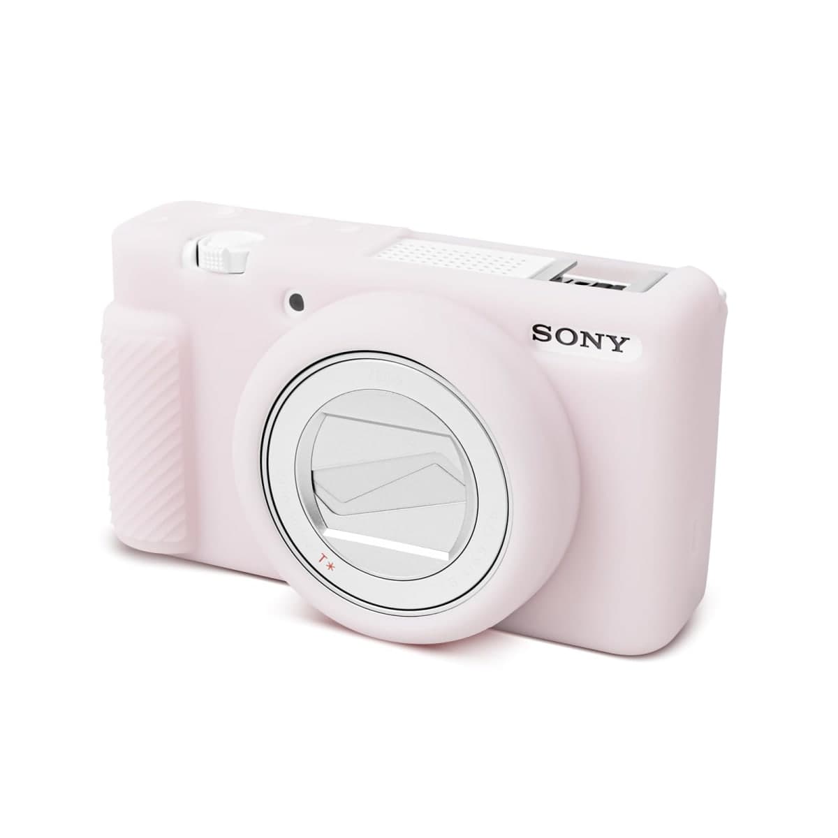 Rieibi ZV-1F Camera Case, Soft Silicone Protective Case for Sony ZV1F/ZV-1M2/ZV-1 Mark II (NOT for ZV1) Vlog Camera, Lightweight ZV1F Cover - Pink White