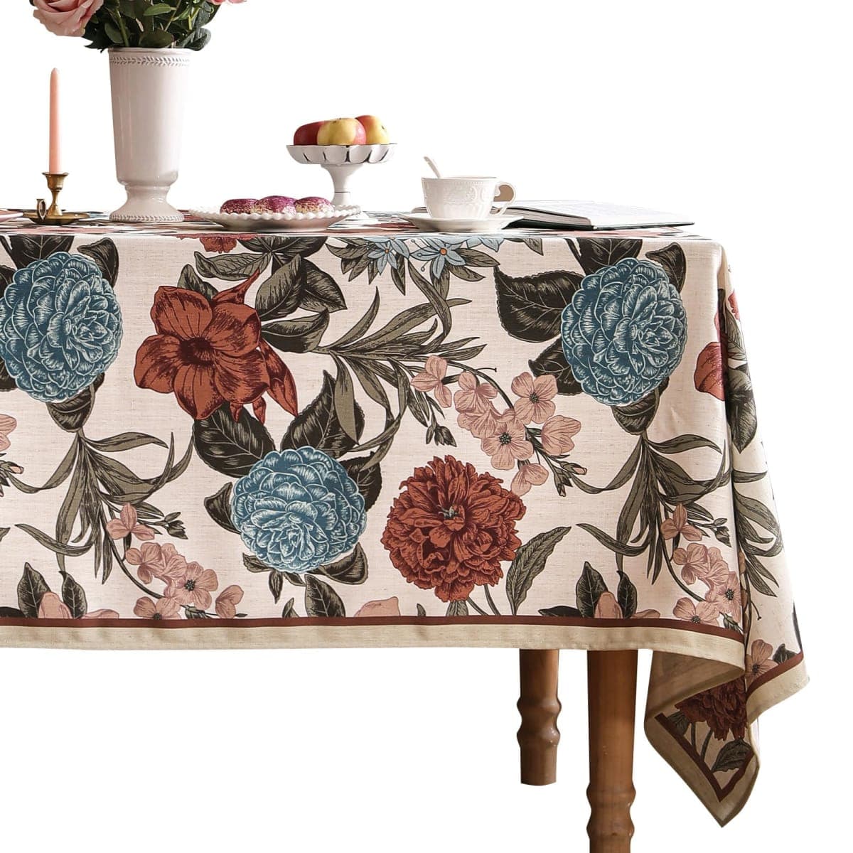 bilin gaier Designer Linen Rectangular Tablecloth,94"x63"-Burgundyred